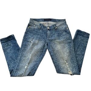Rock & Republic splattered paint EMO MILKYWAY Boyfriend Size 4 Medium Denim